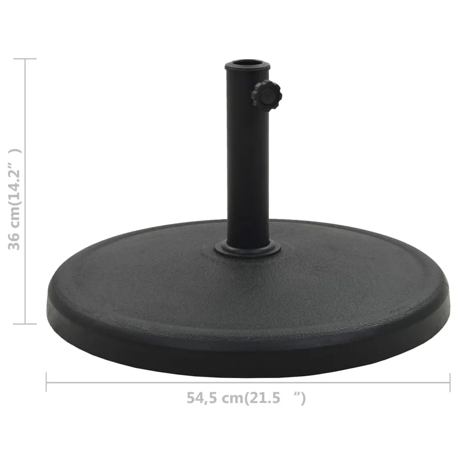 Socle rond de parasol Polyrésine 19 kg Noir - 6