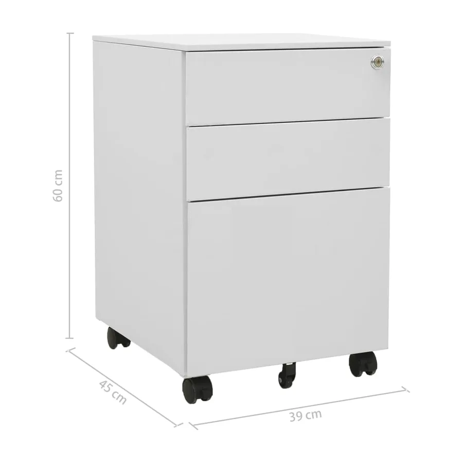 Classeur mobile Gris clair 39x45x60 cm Acier - 11