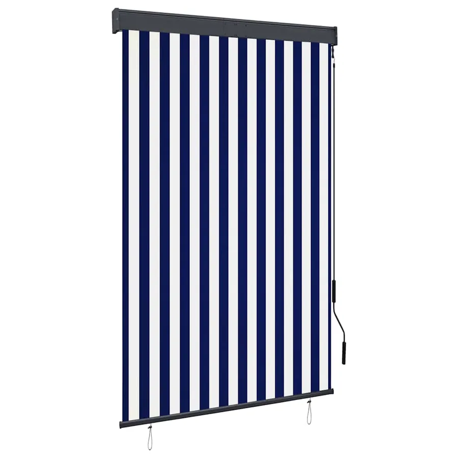 Store roulant d'extérieur 120x250 cm Bleu et blanc