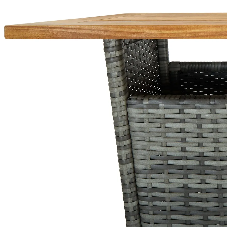 Ensemble de bar de jardin 5 pcs et coussins Résine tressée Gris - 7