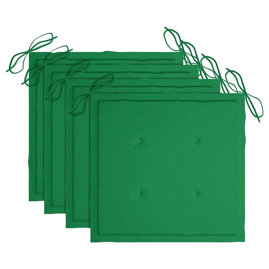 Chaises de jardin empilables avec coussins lot de 4 Teck solide - 7