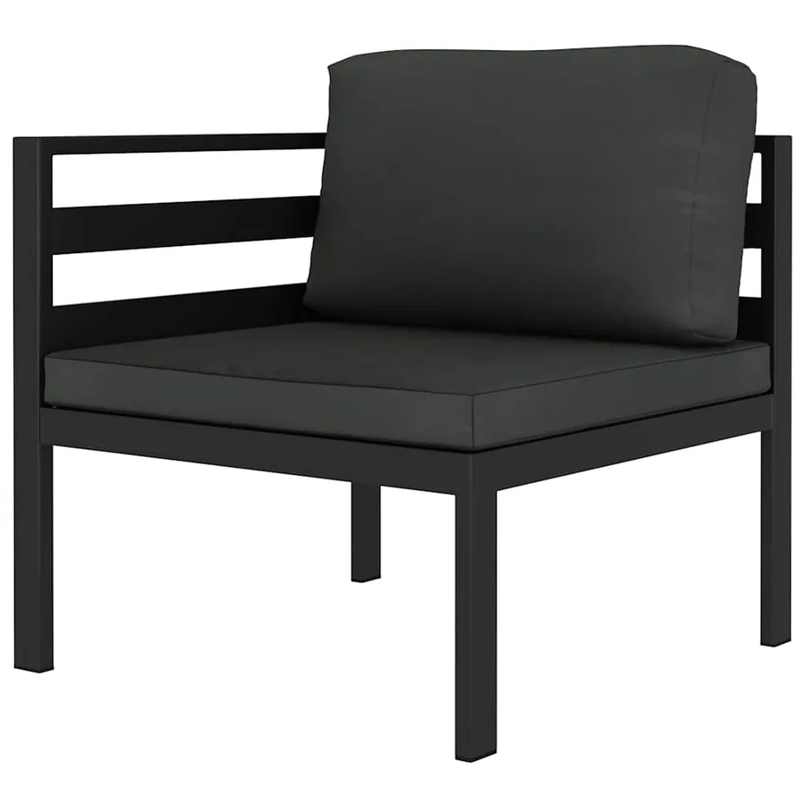Canapé d'angle sectionnel avec coussins Aluminium Anthracite