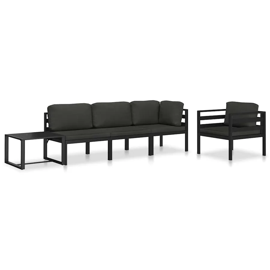 Canapé d'angle sectionnel avec coussins Aluminium Anthracite - 11