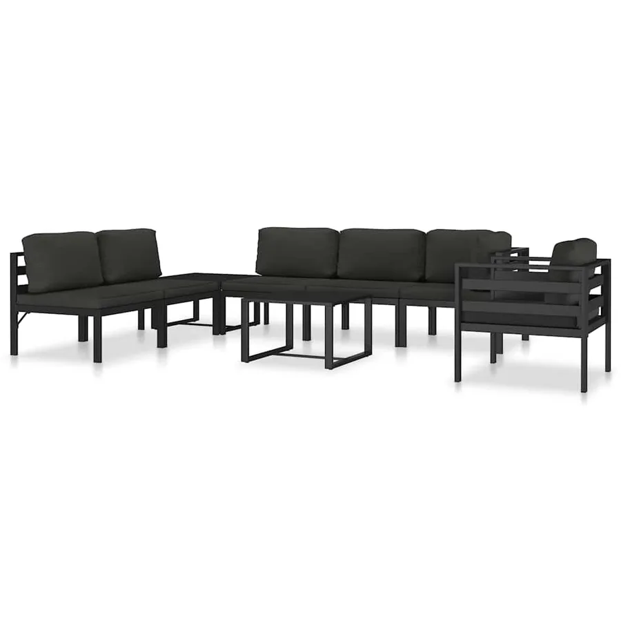 Canapé d'angle sectionnel avec coussins Aluminium Anthracite - 13