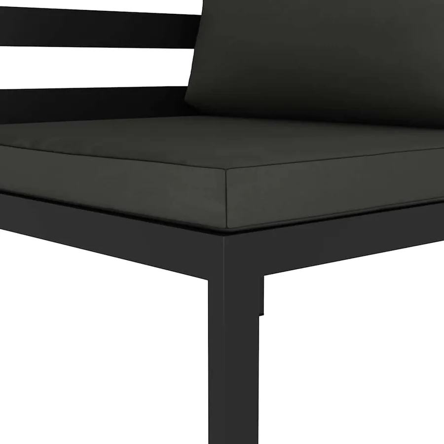 Canapé d'angle sectionnel avec coussins Aluminium Anthracite - 15