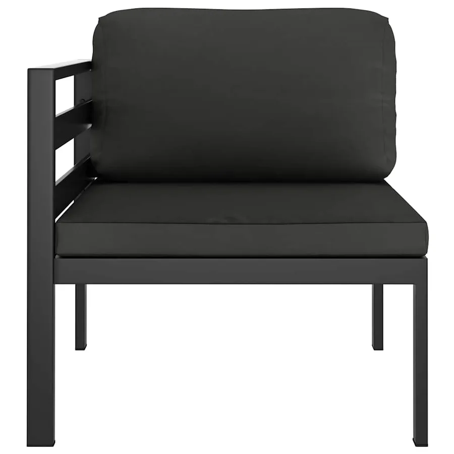Canapé d'angle sectionnel avec coussins Aluminium Anthracite - 2