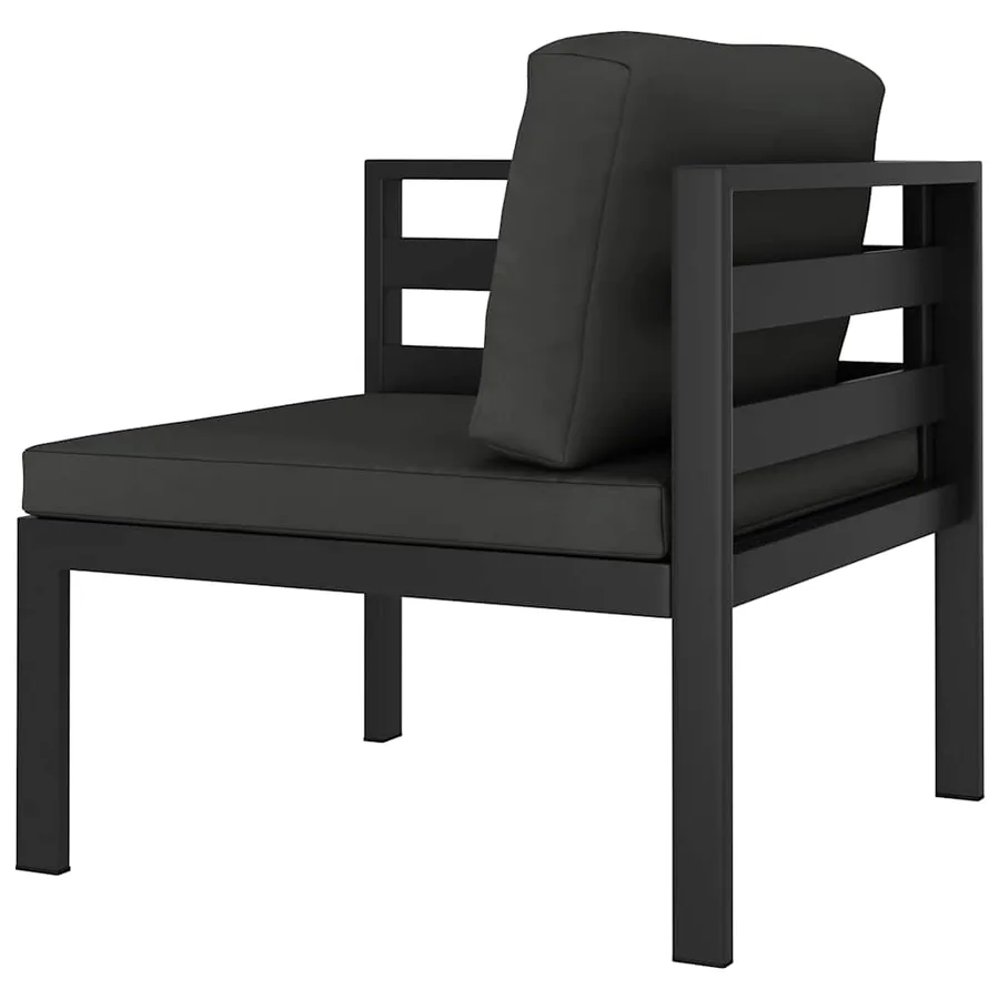 Canapé d'angle sectionnel avec coussins Aluminium Anthracite - 3