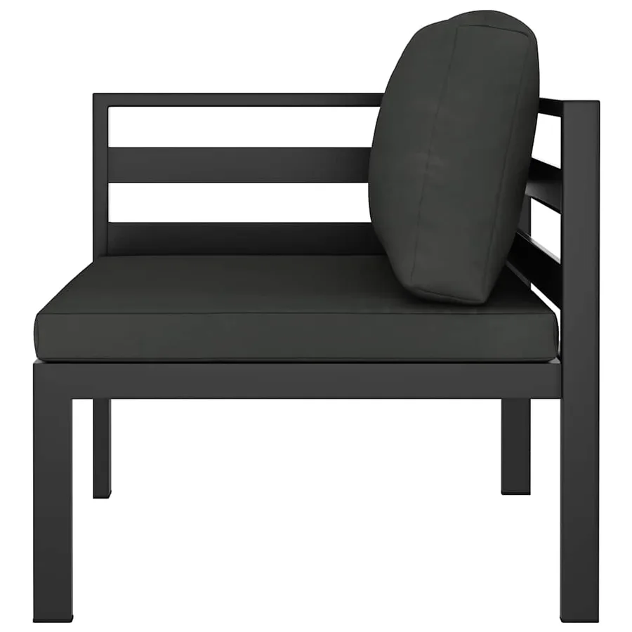 Canapé d'angle sectionnel avec coussins Aluminium Anthracite - 4
