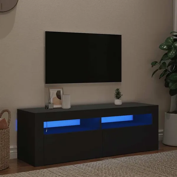 Meuble TV avec lumières LED noir 120x35x40 cm