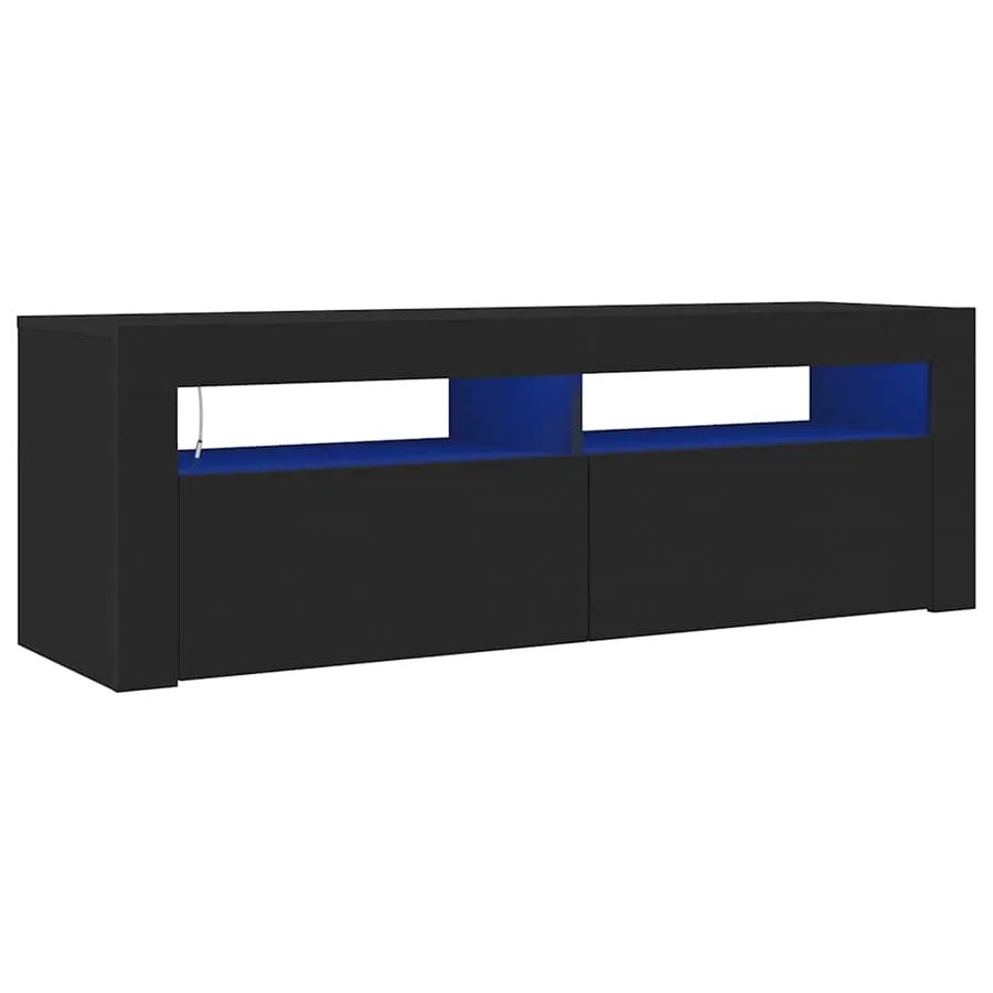 Meuble TV avec lumières LED noir 120x35x40 cm - 2