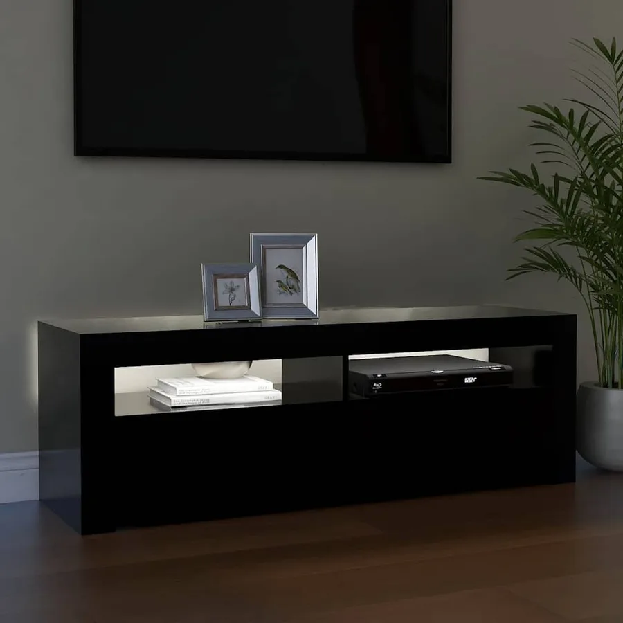 Meuble TV avec lumières LED noir 120x35x40 cm - 4