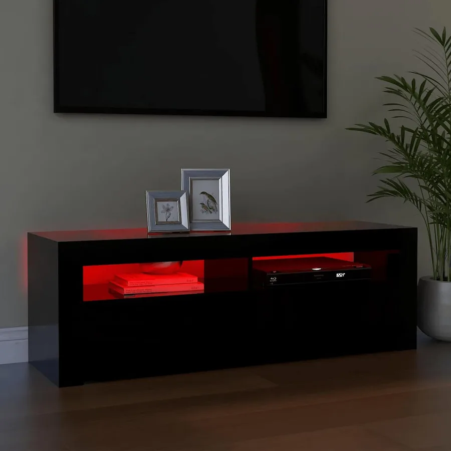 Meuble TV avec lumières LED noir 120x35x40 cm - 5