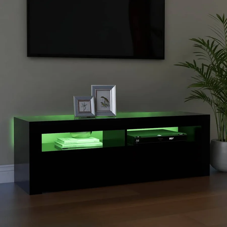 Meuble TV avec lumières LED noir 120x35x40 cm - 6