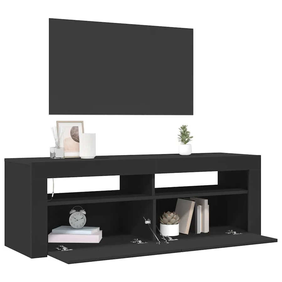 Meuble TV avec lumières LED noir 120x35x40 cm - 7