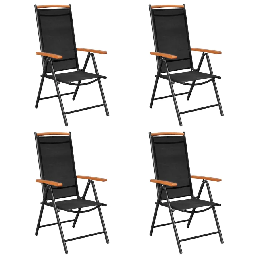 Ensemble à manger de jardin 5 pcs aluminium noir - 2