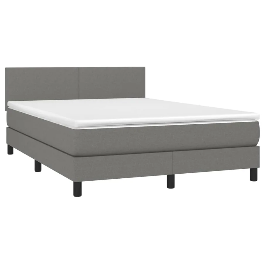 Sommier à lattes de lit et matelas et LED Gris foncé 140x200 cm - 3