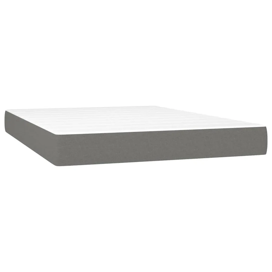 Sommier à lattes de lit et matelas et LED Gris foncé 140x200 cm - 6