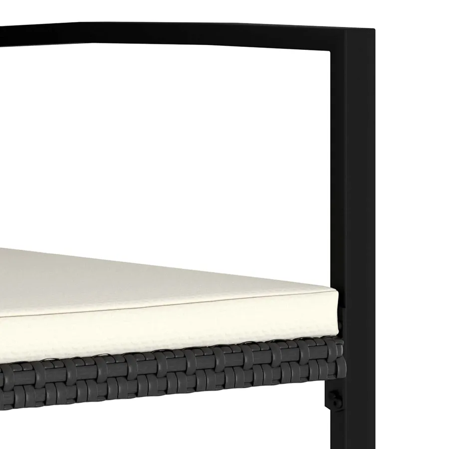 Ensemble de salle à manger pour jardin 5 pcs Noir polyrotin - 10