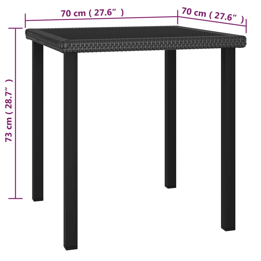 Ensemble de salle à manger pour jardin 5 pcs Noir polyrotin - 11