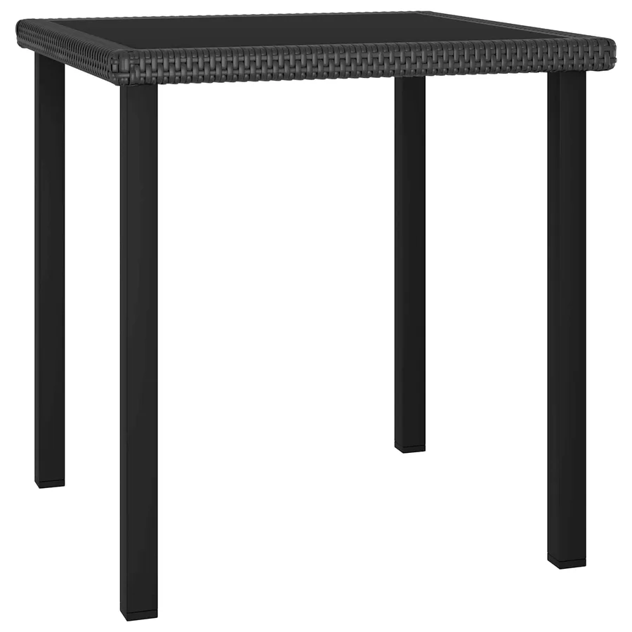 Ensemble de salle à manger pour jardin 5 pcs Noir polyrotin - 3