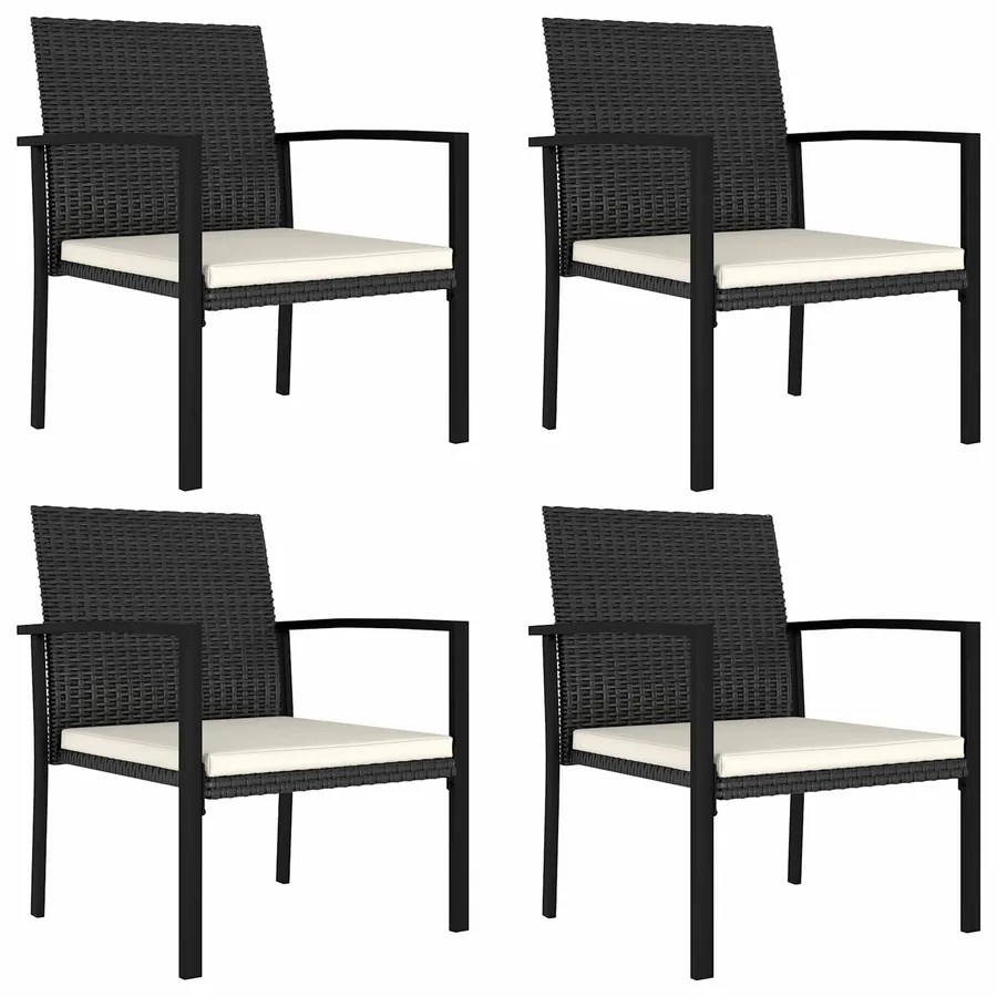 Ensemble de salle à manger pour jardin 5 pcs Noir polyrotin - 4