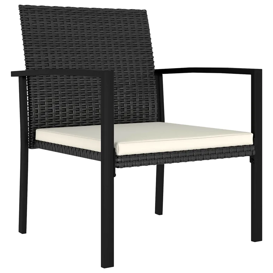 Ensemble de salle à manger pour jardin 5 pcs Noir polyrotin - 5
