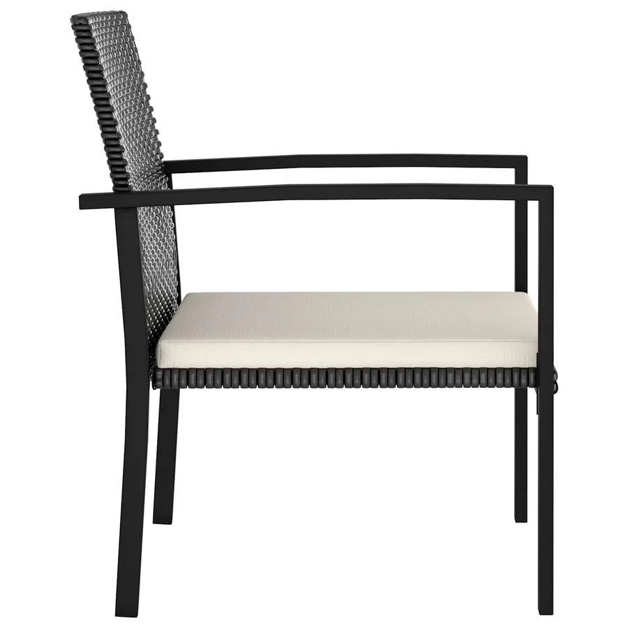 Ensemble de salle à manger pour jardin 5 pcs Noir polyrotin - 7