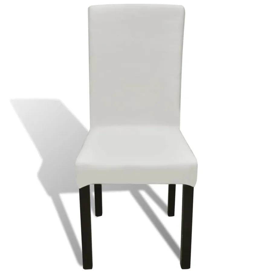 Housses de chaise élastiques droites 6 pcs Crème - 3