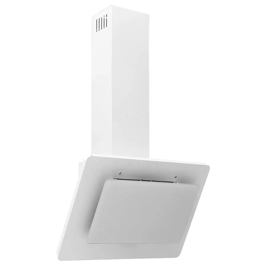 Hotte murale 60 cm Acier inoxydable et verre trempé Blanc - 2