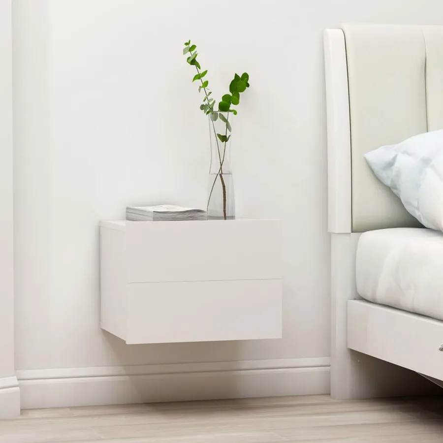 Tables de chevet 2 pcs Blanc 40x30x30 cm Bois d'ingénierie