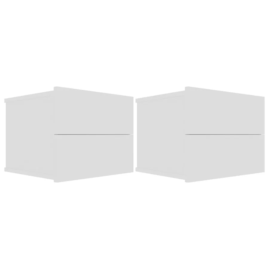 Tables de chevet 2 pcs Blanc 40x30x30 cm Bois d'ingénierie - 2