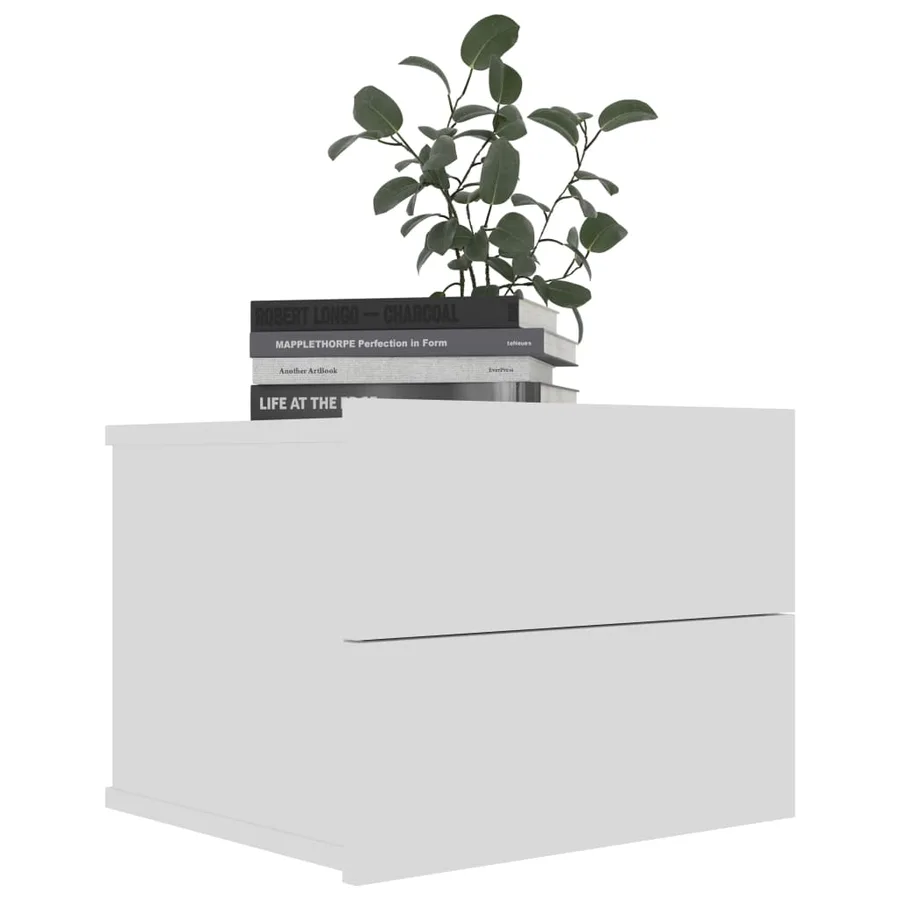 Tables de chevet 2 pcs Blanc 40x30x30 cm Bois d'ingénierie - 7