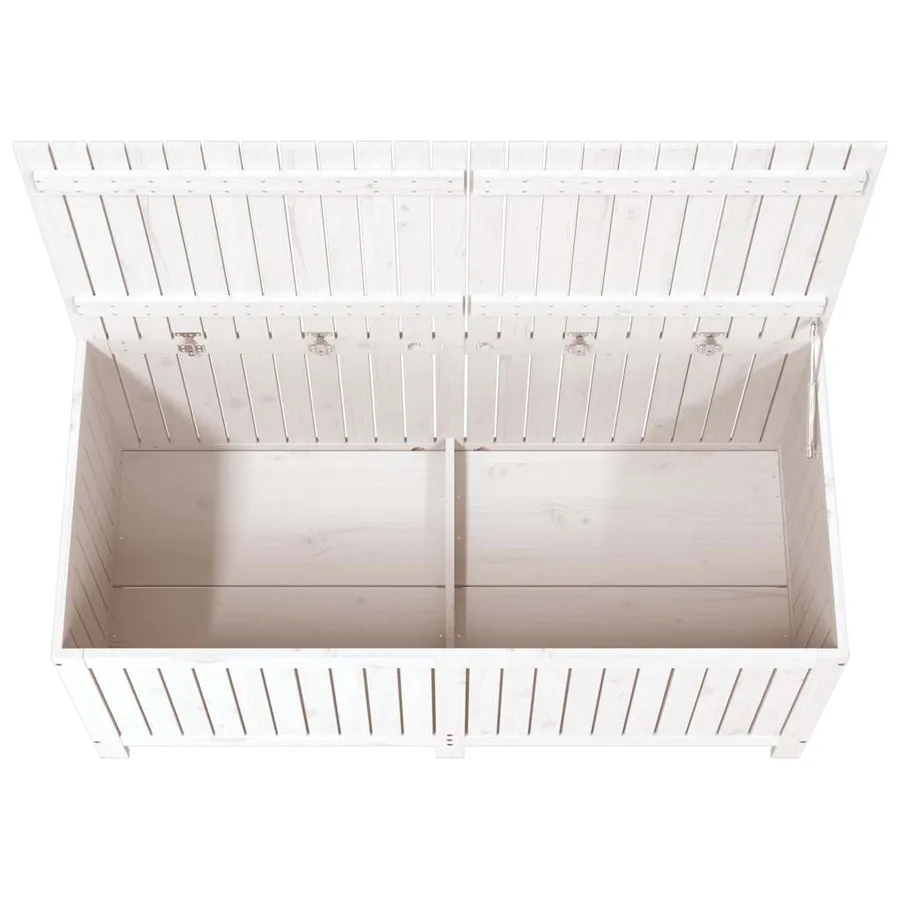 Boîte de rangement de jardin Blanc 147x68x64 cm Bois de pin - 8