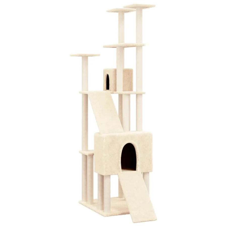 Arbre à chat avec griffoirs en sisal Crème 190 cm - 2