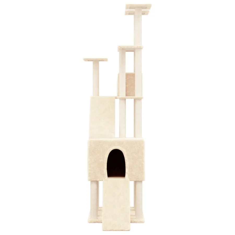 Arbre à chat avec griffoirs en sisal Crème 190 cm - 3