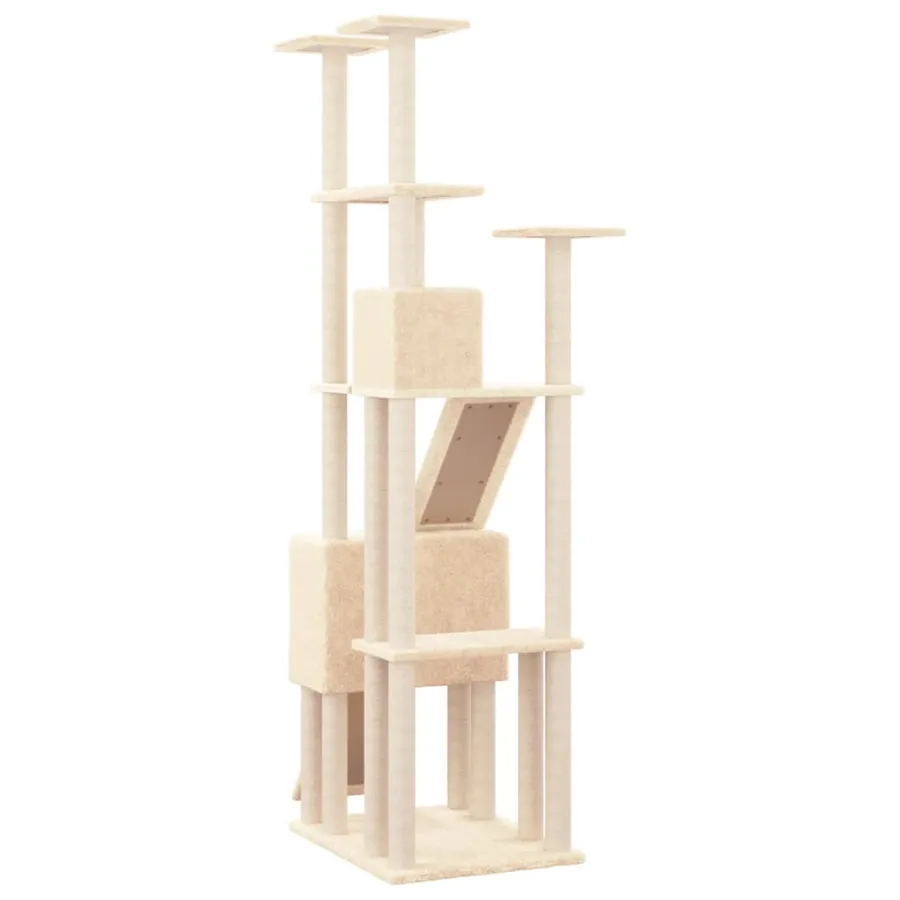Arbre à chat avec griffoirs en sisal Crème 190 cm - 5