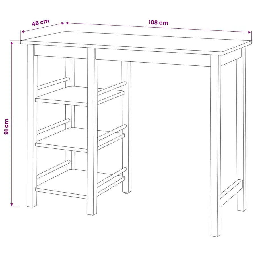 Assortiment de bar 3 pcs MDF Noir - 9