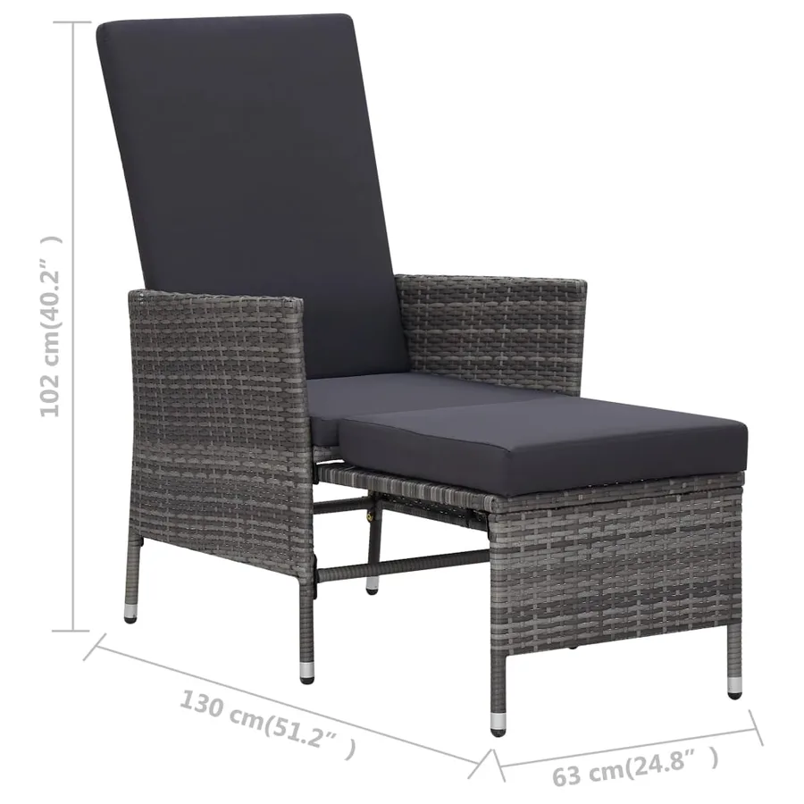 Salon de jardin 3 pcs avec coussins Résine tressée Gris - 11