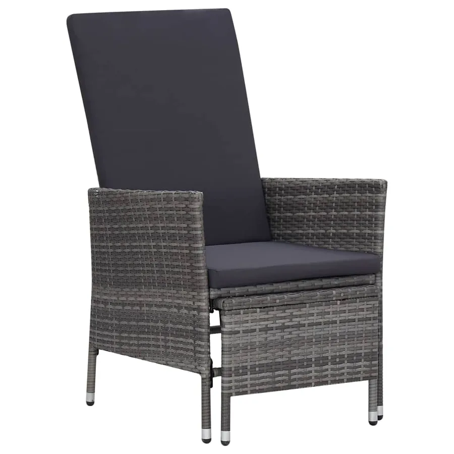 Salon de jardin 3 pcs avec coussins Résine tressée Gris - 2