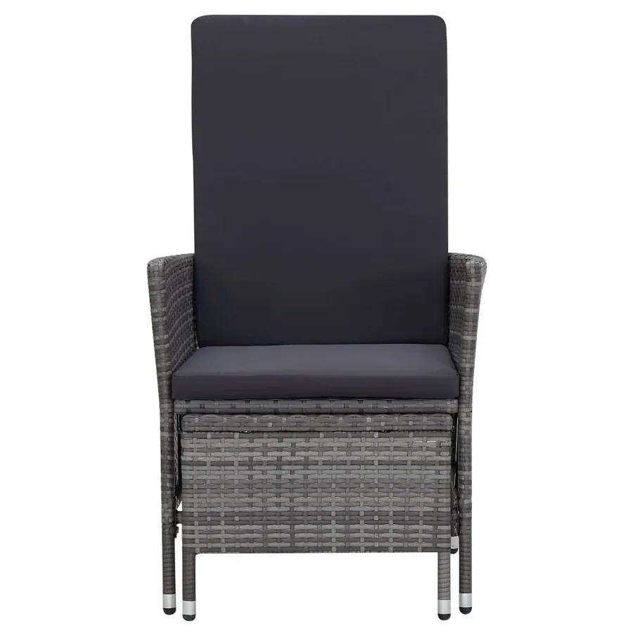 Salon de jardin 3 pcs avec coussins Résine tressée Gris - 4