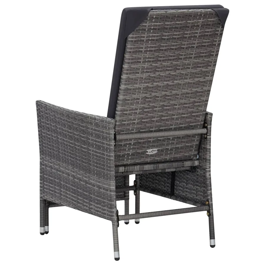 Salon de jardin 3 pcs avec coussins Résine tressée Gris - 7