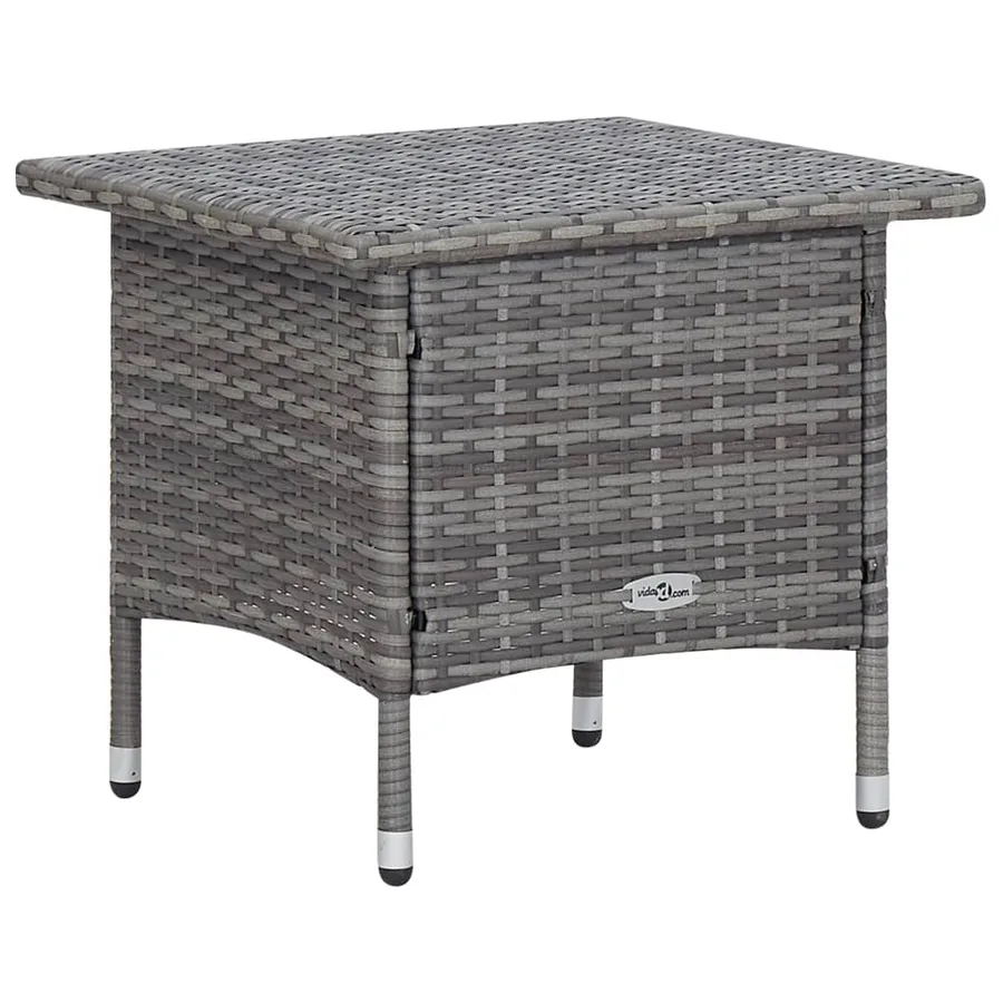 Salon de jardin 3 pcs avec coussins Résine tressée Gris - 8