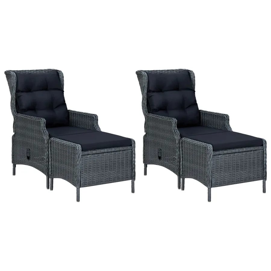 Ensemble à manger de jardin 5 pcs Gris foncé - 4