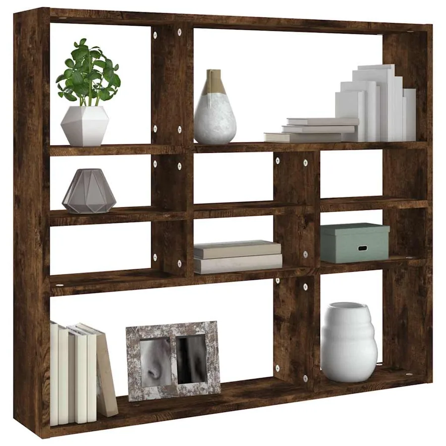 Étagère murale Chêne fumé 90x16x78 cm Bois d'ingénierie - 3