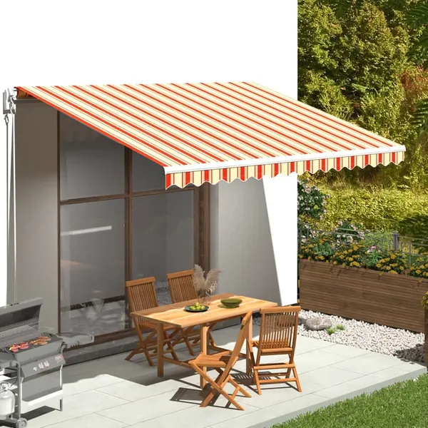 Tissu de remplacement pour auvent jaune et orange 4,5x3 m polyester