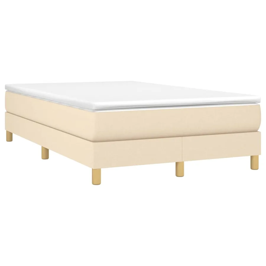 Sommier à lattes de lit avec matelas Crème 120x200 cm Tissu - 3