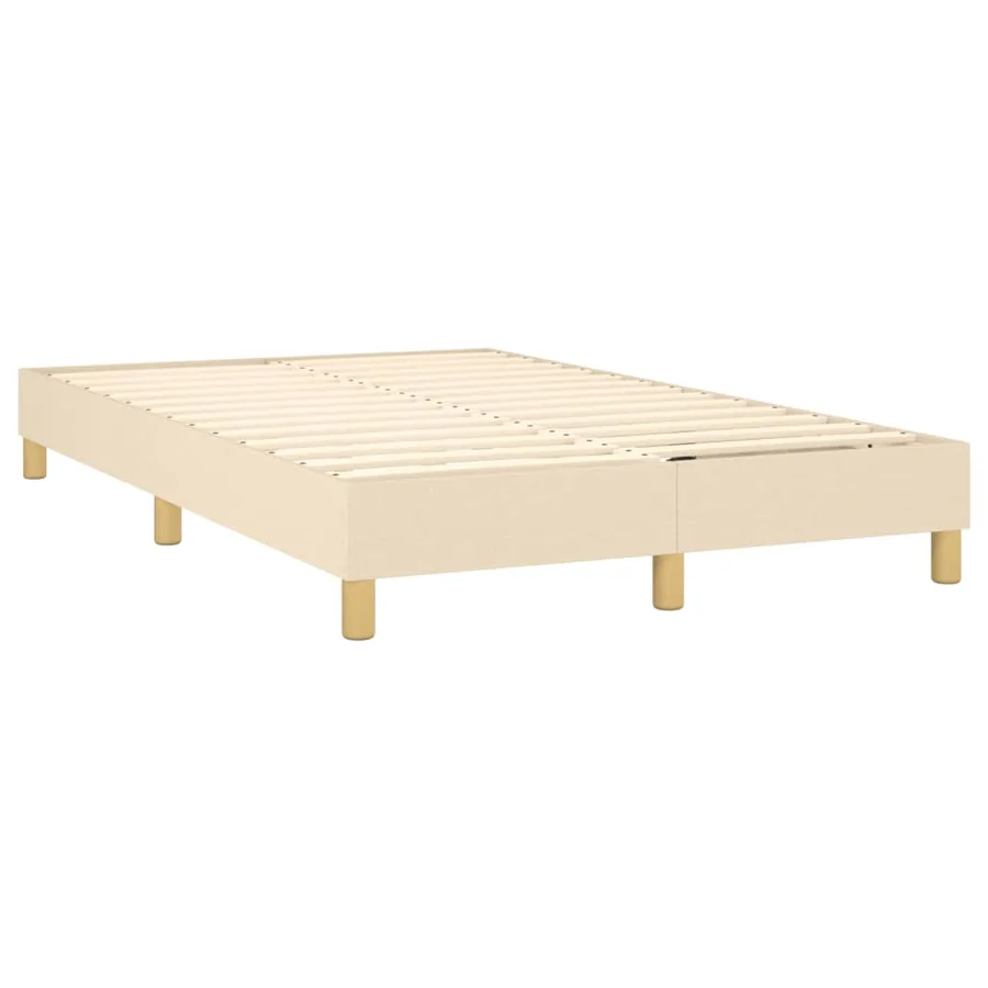 Sommier à lattes de lit avec matelas Crème 120x200 cm Tissu - 4