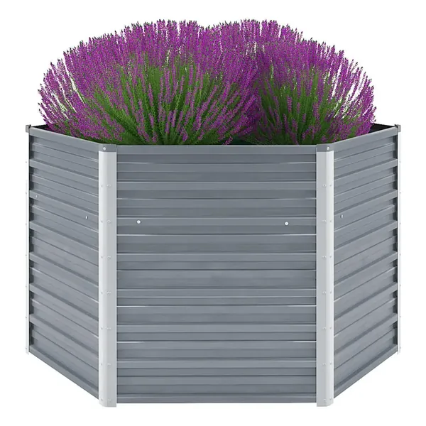 Lit surélevé de jardin Acier galvanisé 129x129x77 cm Gris