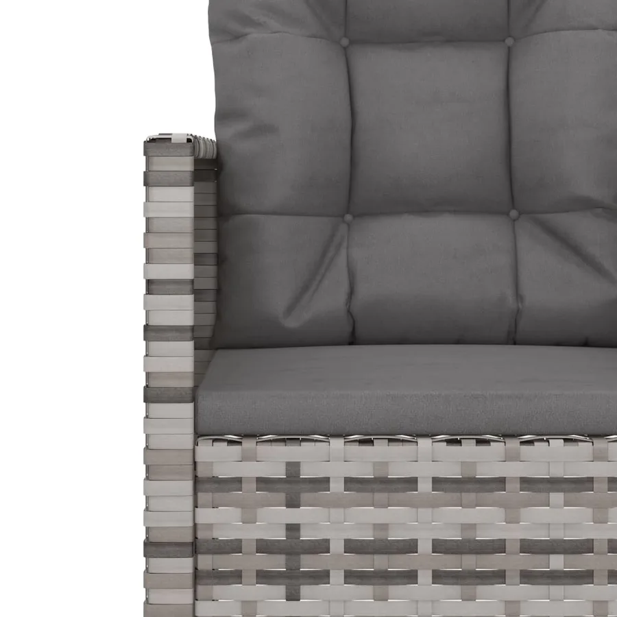 Mobilier d'extérieur 3 pcs avec coussins Résine tressée Gris - 5