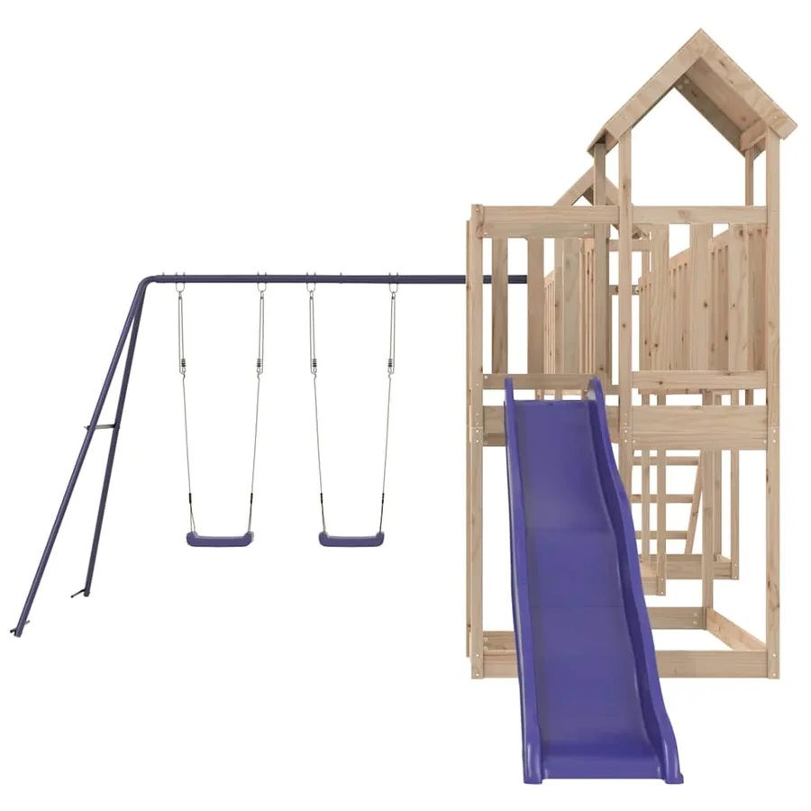Aire de jeux d'extérieur bois de pin massif - 4